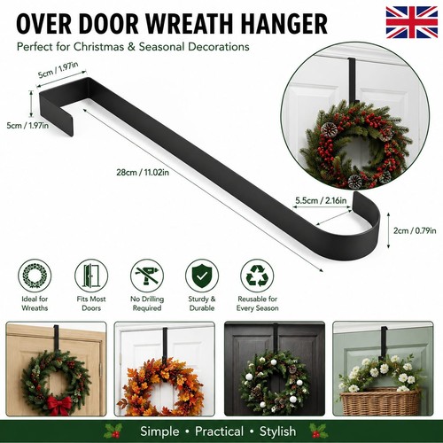 28cm black over door - black,