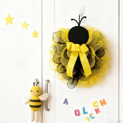 Spring wreath front door bee - spring,