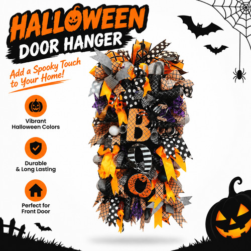 Halloween wreath door - halloween, hanger