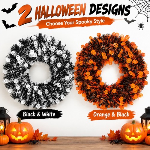 Halloween pumpkin wreath - pumpkin,